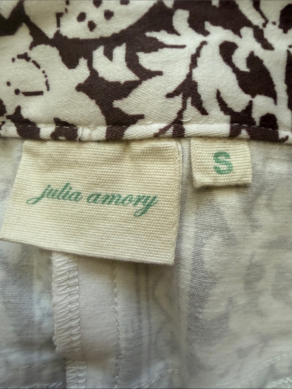Julia Amory Babe Pant Island Ikat Printed Wide-Leg Pants - Brown & Cream Small - Picture 11 of 12